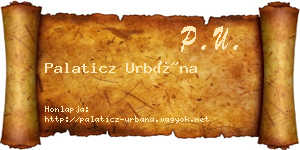 Palaticz Urbána névjegykártya